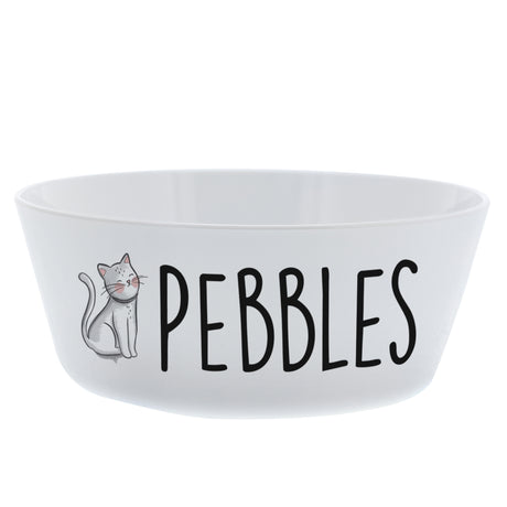 Personalised Scribble Cat Plastic Cat Bowl - Pet Products at Gift Moments