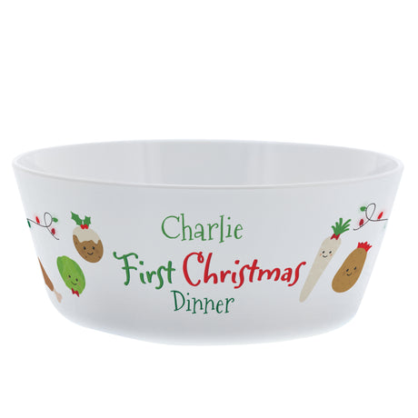 Personalised 1st Christmas Dinner Plastic Bowl - Tableware at Gift Moments