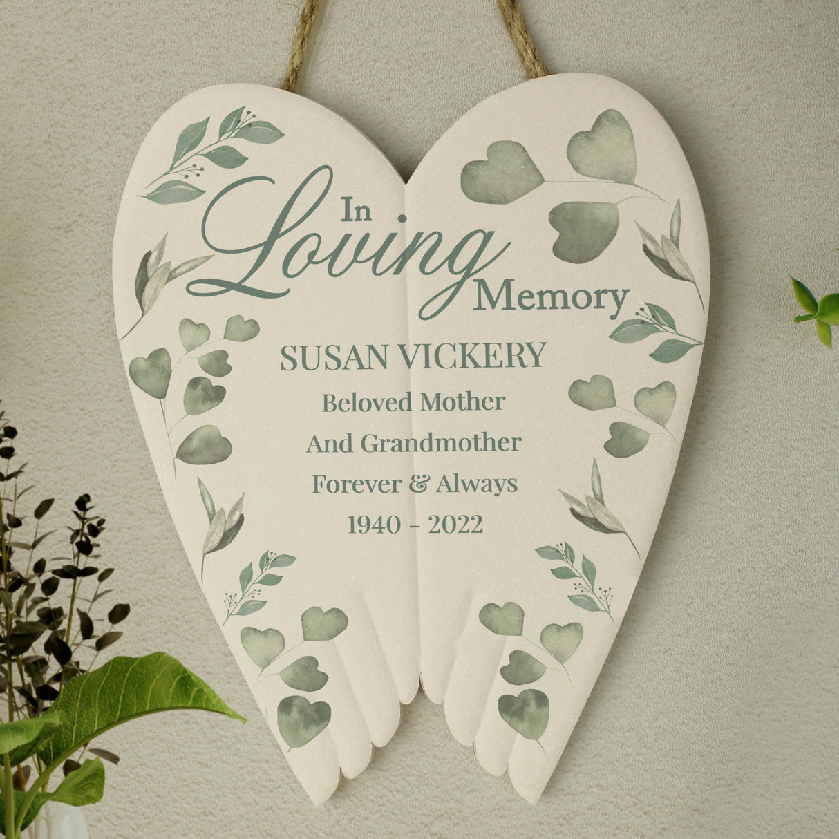 Personalised In Loving Memory Ceramic Wings - Memorials at Gift Moments