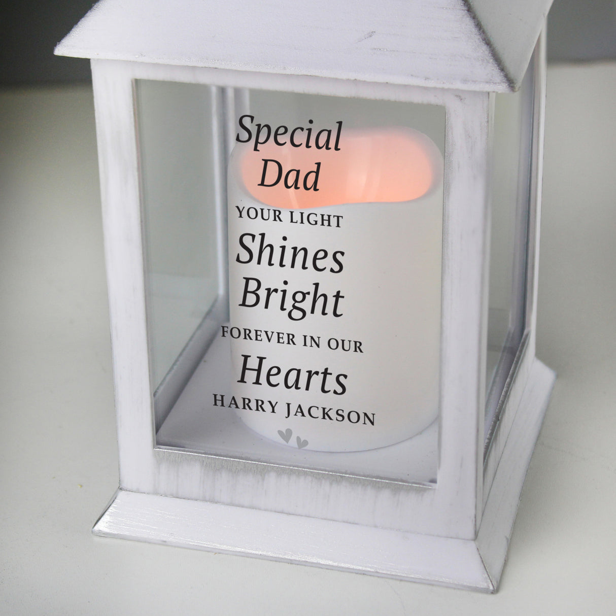 Personalised 'Your Light Shines Bright' White Lantern - LED Lighting at Gift Moments