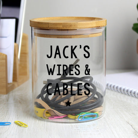 Personalised Free Text Glass Jar with Bamboo Lid - Storage at Gift Moments