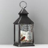 Personalised Robins Appear.. Memorial Black Lantern - LED Lighting at Gift Moments