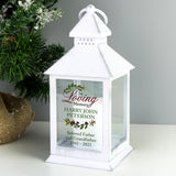 Personalised In Loving Memory White Lantern - LED Lighting at Gift Moments