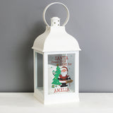 Personalised Santa White Lantern - LED Lighting at Gift Moments