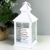 Personalised Christmas Season Memorial White Lantern - LED Lighting at Gift Moments