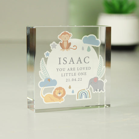 Personalised Safari Animals Crystal Token - Crystal Tokens at Gift Moments