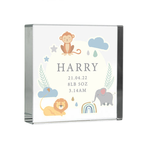 Personalised Safari Animals Crystal Token - Crystal Tokens at Gift Moments