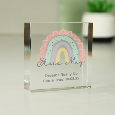 Personalised Rainbow Crystal Token - Crystal Tokens at Gift Moments