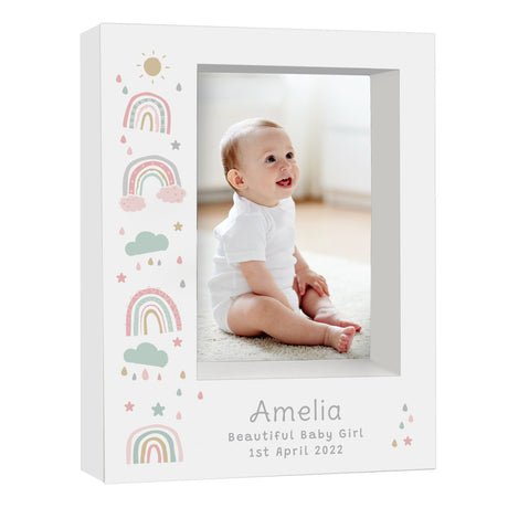 Personalised Rainbow 5x7 Box Photo Frame - Photo Frames at Gift Moments