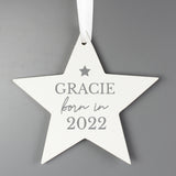 Personalised Wooden Star Decoration for Newborns: 1 - Decorations By Gift Moments