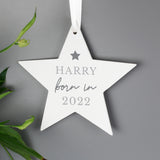 Personalised Wooden Star Decoration for Newborns: 3 - Decorations By Gift Moments