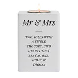 Personalised Free Text White Wooden Tea Light Holder - Candle Holders at Gift Moments