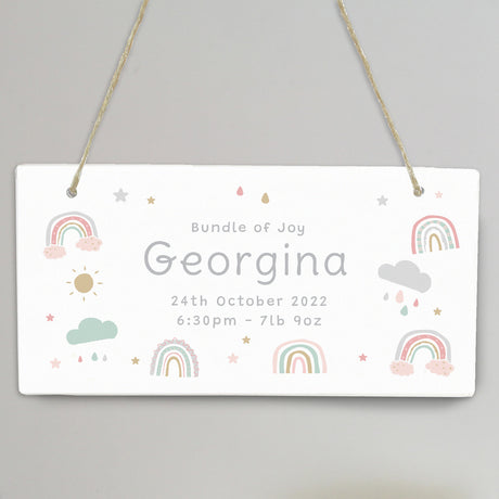 Personalised Rainbow Wooden Sign - Signs & Plaques at Gift Moments