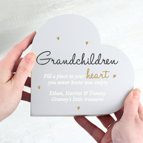 Personalised Grandchildren Free Standing Heart Ornament - Ornaments at Gift Moments