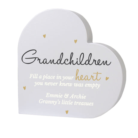 Personalised Grandchildren Free Standing Heart Ornament - Ornaments at Gift Moments