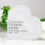 Personalised Feather Free Standing Heart Ornament - Memorials at Gift Moments