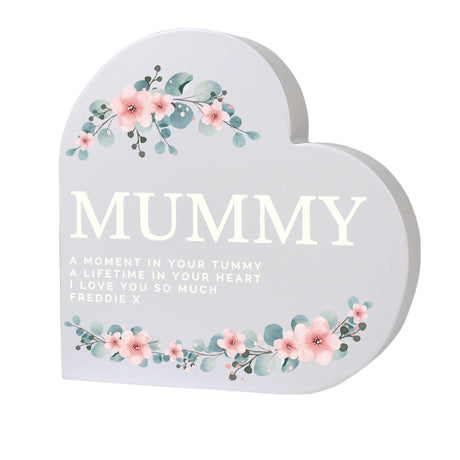 Personalised Floral Free Standing Heart Ornament - Ornaments at Gift Moments