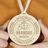 Personalised Officially The Best Round Wooden Medal - Keepsakes at Gift Moments