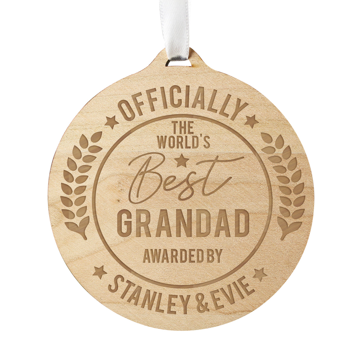 Personalised Officially The Best Round Wooden Medal - Keepsakes at Gift Moments