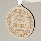 Personalised Officially The Best Round Wooden Medal - Keepsakes at Gift Moments