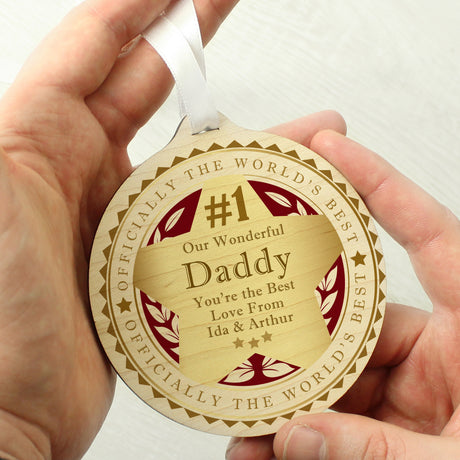 Personalised Wooden Medal - World’s Best: 3 - Keepsakes By Gift Moments