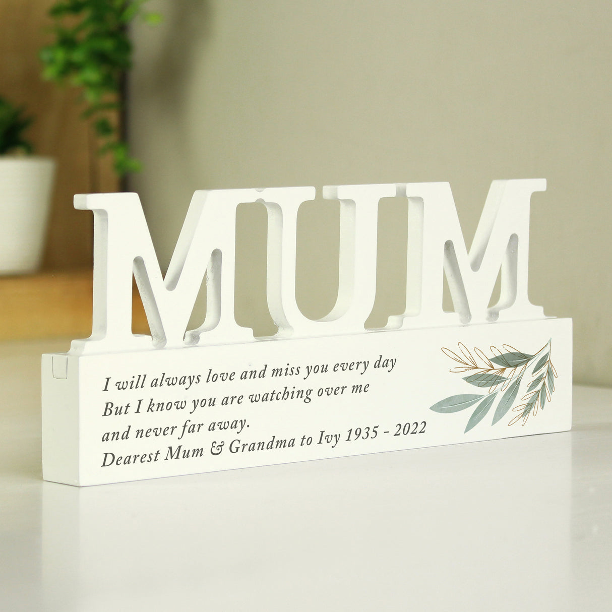 Personalised Botanical Wooden Mum Ornament - Ornaments at Gift Moments