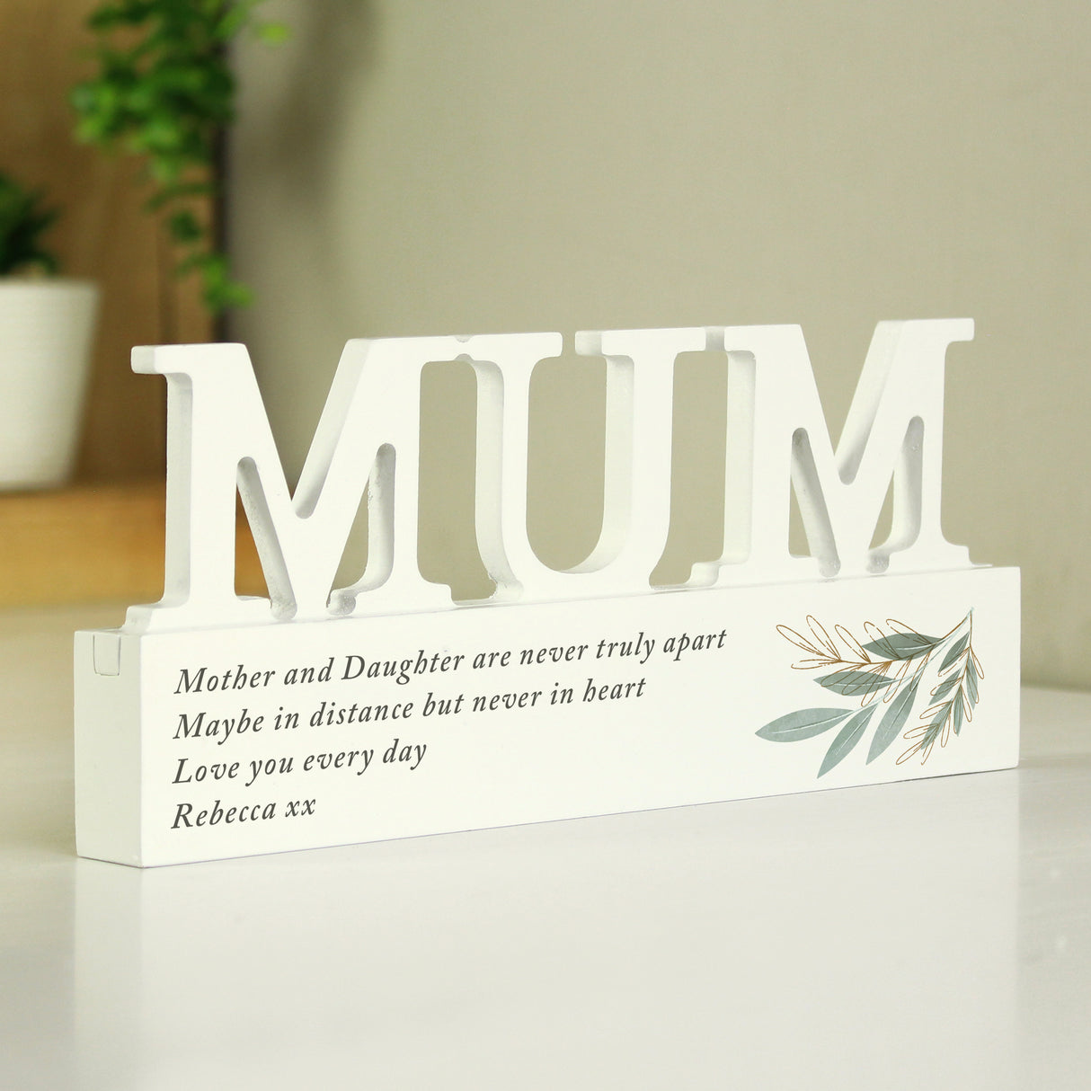 Personalised Botanical Wooden Mum Ornament - Ornaments at Gift Moments