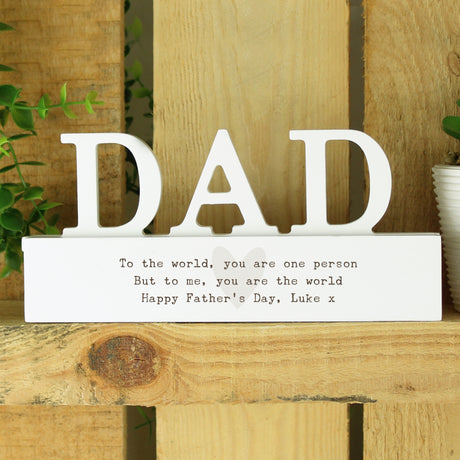 Personalised Free Text Heart Wooden Dad Ornament - Ornaments at Gift Moments