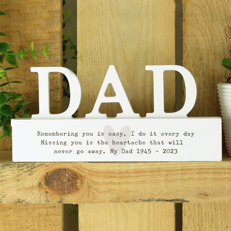 Personalised Free Text Heart Wooden Dad Ornament - Ornaments at Gift Moments