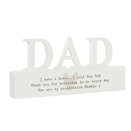 Personalised Free Text Heart Wooden Dad Ornament - Ornaments at Gift Moments