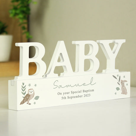 Personalised Woodland Wooden Baby Ornament - Ornaments at Gift Moments