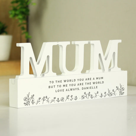 Personalised Floral Wooden Mum Ornament - Ornaments at Gift Moments