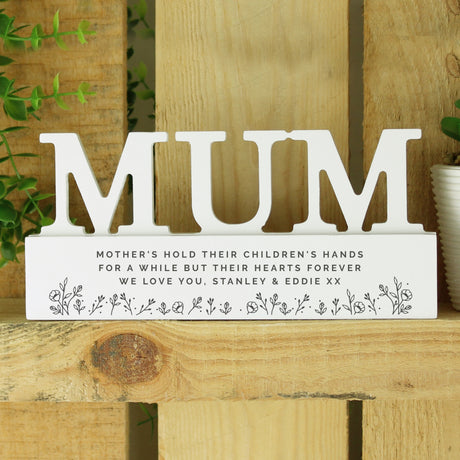 Personalised Floral Wooden Mum Ornament - Ornaments at Gift Moments