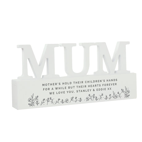 Personalised Floral Wooden Mum Ornament - Ornaments at Gift Moments