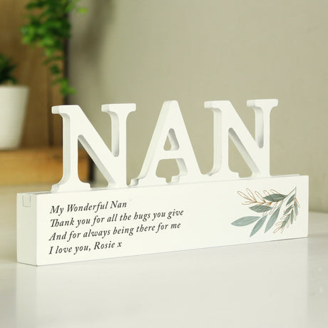 Personalised Botanical Wooden Nan Ornament - Ornaments at Gift Moments