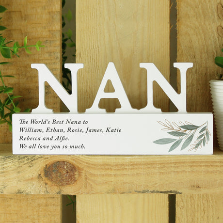 Personalised Botanical Wooden Nan Ornament - Ornaments at Gift Moments