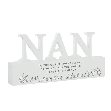 Personalised Floral Wooden Nan Ornament - Ornaments at Gift Moments