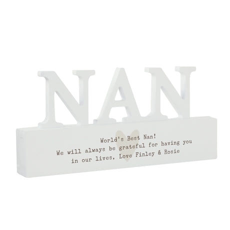 Personalised Free Text Heart Wooden Nan Ornament - Ornaments at Gift Moments