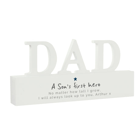 Personalised A Son's First Hero Wooden Dad Ornament - Ornaments at Gift Moments