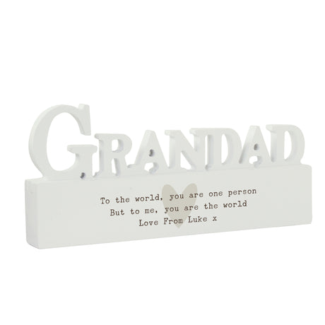 Personalised Free Text Heart Wooden Grandad Ornament - Ornaments at Gift Moments