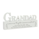 Personalised In Loving Memory Wooden Grandad Ornament - Memorials at Gift Moments