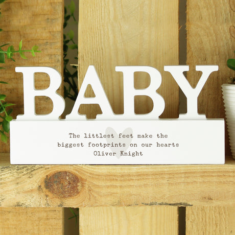 Personalised Free Text Heart Wooden Baby Ornament - Ornaments at Gift Moments