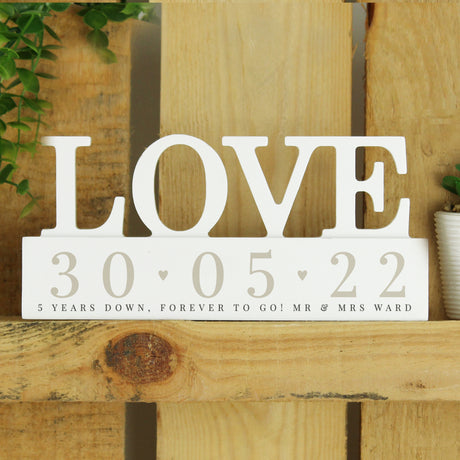 Personalised Special Date Wooden Love Ornament - Ornaments at Gift Moments