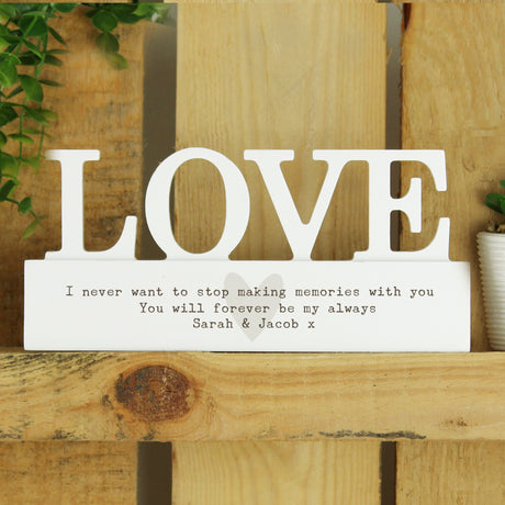 Personalised Free Text Heart Wooden Love Ornament - Ornaments at Gift Moments