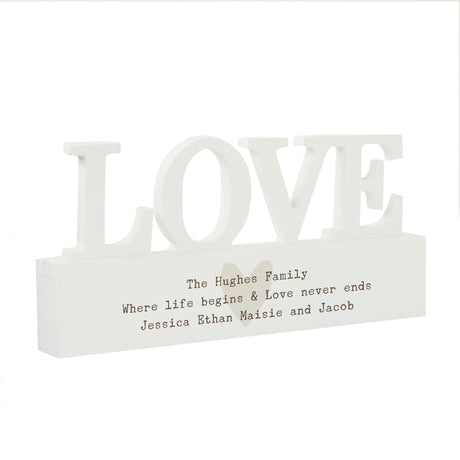 Personalised Free Text Heart Wooden Love Ornament - Ornaments at Gift Moments