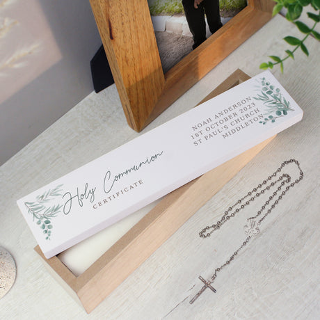 Personalised Botanical Wooden Certificate Holder - Certificate Holders at Gift Moments