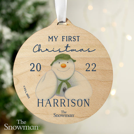 Personalised The Snowman First Christmas Decoration: 3 - Christmas Decorations By The Snowman