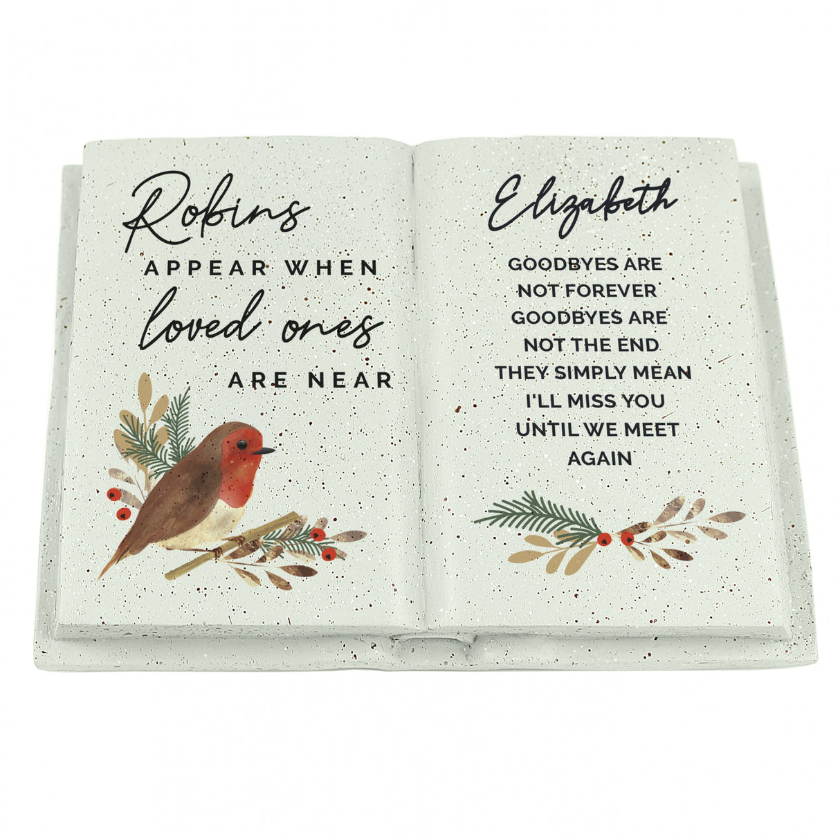 Personalised Robins Appear.. Memorial Book - Memorials at Gift Moments