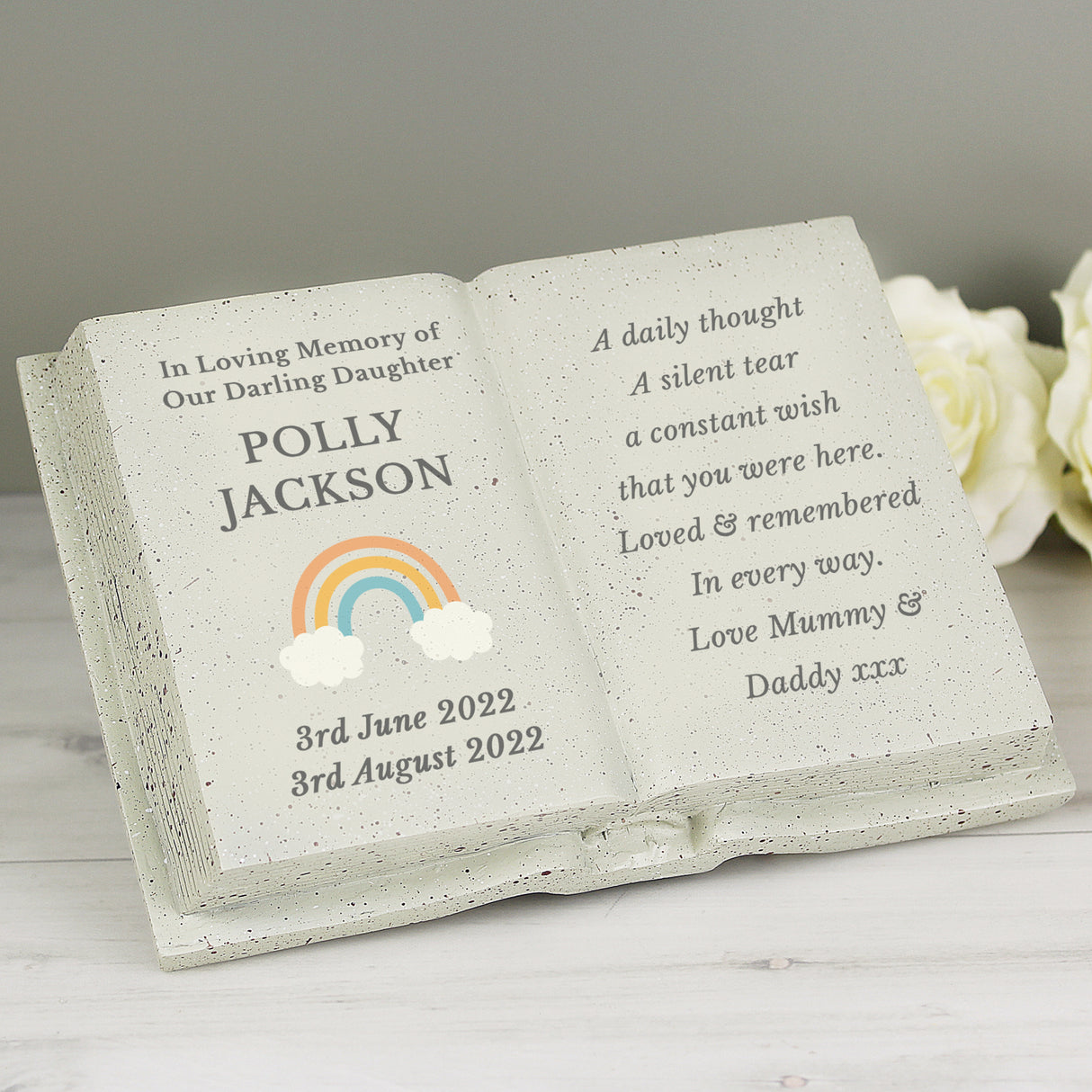 Personalised Rainbow Memorial Book - Memorials at Gift Moments