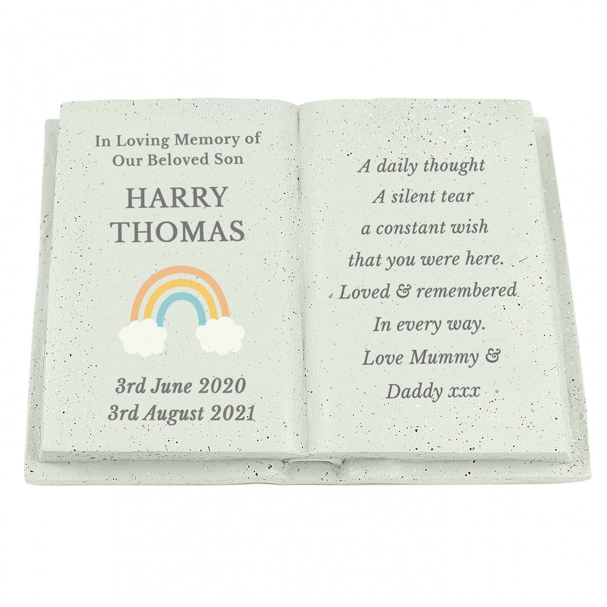 Personalised Rainbow Memorial Book - Memorials at Gift Moments